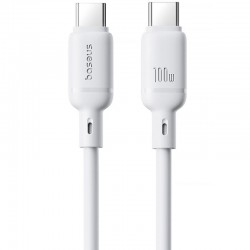 Дата кабель Baseus Silky Series OS Fast Charging Type-C to Type-C 100W (1m) (P10377704)  Moon White - 00000080560_2