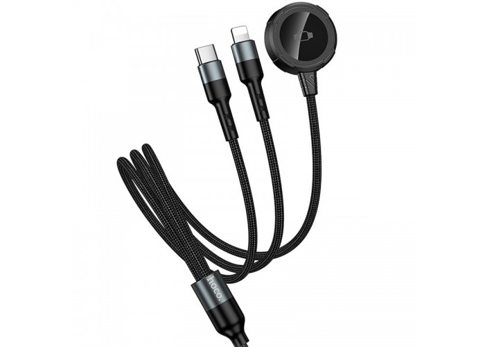Дата кабель Hoco CW64 3in1 Type-C to iWatch/Lightning/Type-C 15W (1.2m)