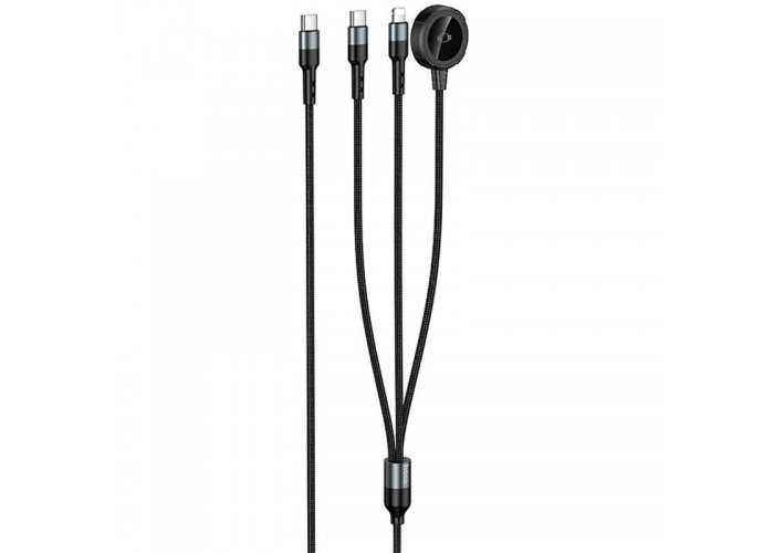 Дата кабель Hoco CW64 3in1 Type-C to iWatch/Lightning/Type-C 15W (1.2m)
