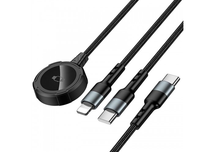Дата кабель Hoco CW64 3in1 Type-C to iWatch/Lightning/Type-C 15W (1.2m)