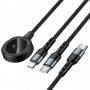 Дата кабель Hoco CW64 3in1 Type-C to iWatch/Lightning/Type-C 15W (1.2m)