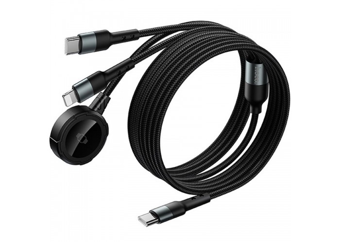 Дата кабель Hoco CW64 3in1 Type-C to iWatch/Lightning/Type-C 15W (1.2m)