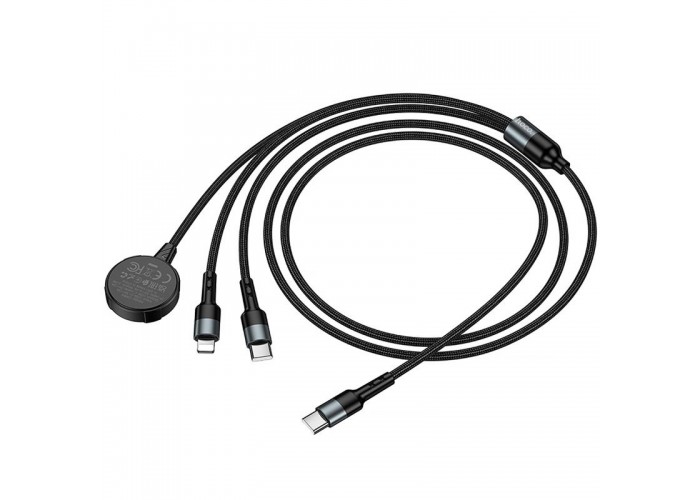 Дата кабель Hoco CW64 3in1 Type-C to iWatch/Lightning/Type-C 15W (1.2m)