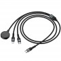 Дата кабель Hoco CW64 3in1 Type-C to iWatch/Lightning/Type-C 15W (1.2m)