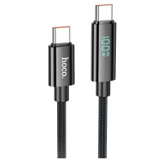 Дата кабель Hoco U125 Benefit 100W Type-C to Type-C with display (1.2m)  Black - 00000069079_2