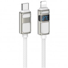 Дата кабель Hoco U137 Line with display Type-C to Lightning 27W (1.2m)  White - 00000073945_2