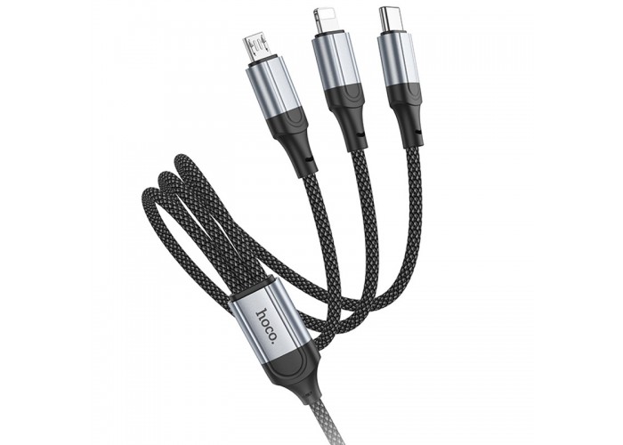 Дата кабель Hoco X102 Fresh 3in1 USB to Lightning + MicroUSB + Type-C (1m)