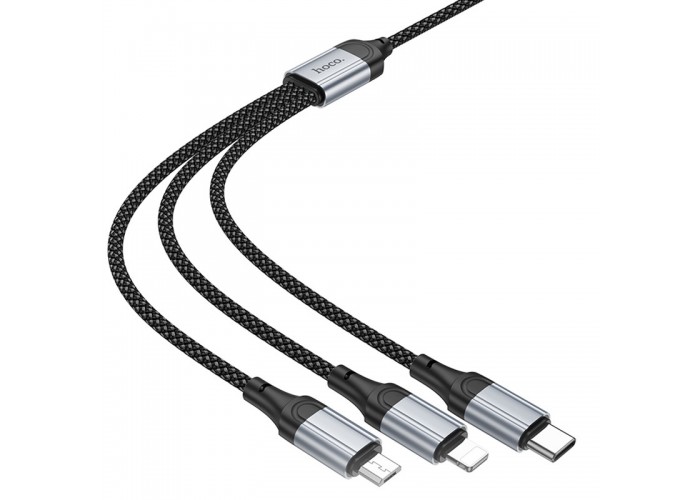 Дата кабель Hoco X102 Fresh 3in1 USB to Lightning + MicroUSB + Type-C (1m)