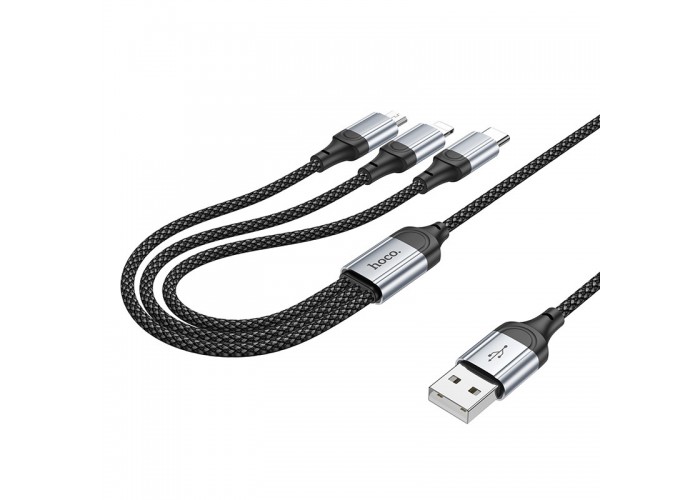 Дата кабель Hoco X102 Fresh 3in1 USB to Lightning + MicroUSB + Type-C (1m)