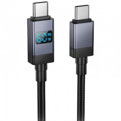 Дата кабель Hoco X118 Generous with display Type-C to Type-C 60W (1m)  Black - 00000079101_1