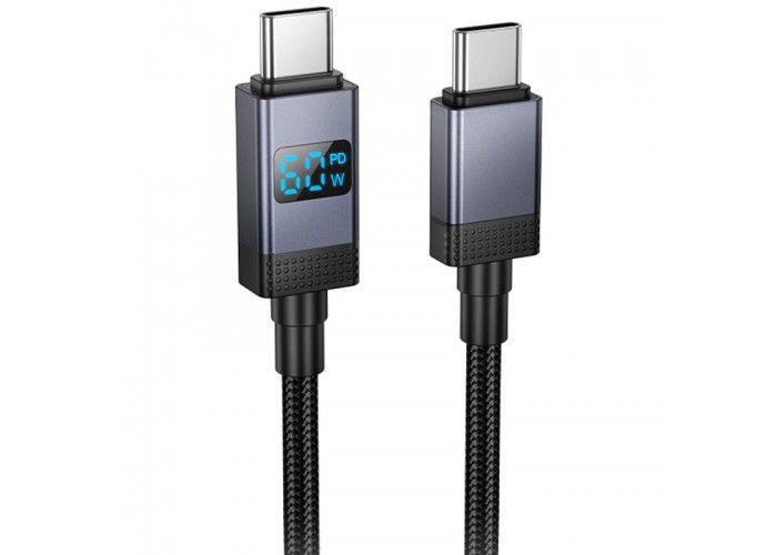 Дата кабель Hoco X118 Generous with display Type-C to Type-C 60W (1m)