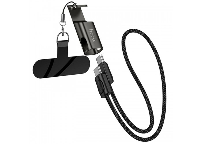 Дата кабель Hoco X126 Experto Type-C to Type-C 60W + Phone Holder & Lanyard (0.35m)