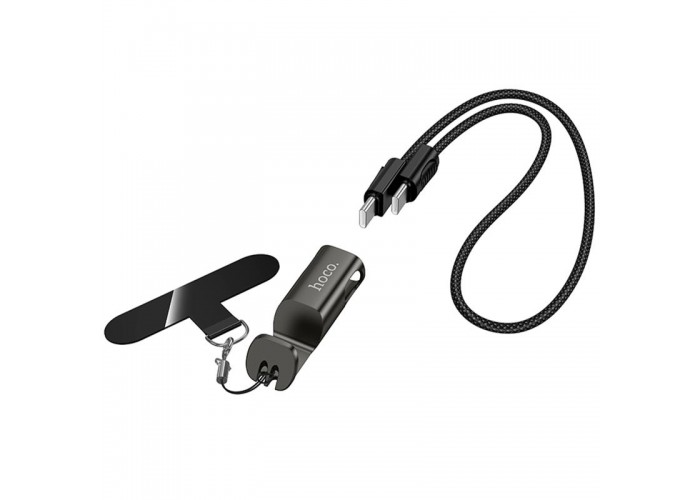 Дата кабель Hoco X126 Experto Type-C to Type-C 60W + Phone Holder & Lanyard (0.35m)