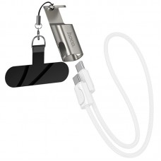 Дата кабель Hoco X126 Experto Type-C to Type-C 60W + Phone Holder & Lanyard (0.35m)  Light Gray - 00000082831_2