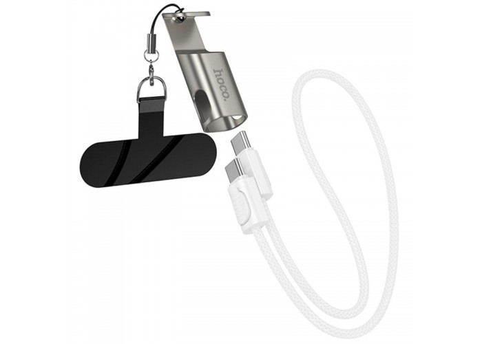 Дата кабель Hoco X126 Experto Type-C to Type-C 60W + Phone Holder & Lanyard (0.35m)