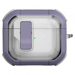 Футляр протиударний Locking Button для навушників Airpods 4  Light Purple - 00000079158_4