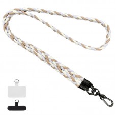 Плетенный шнурок (5мм) 120см  Camel / Purple / White - 00000077797_4