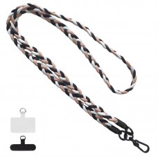 Плетенный шнурок (5мм) 120см  Camel / White / Black - 00000077797_15