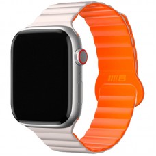 Ремінець BlueO Magnetic Silicone для Apple Watch 42(ser.1-3)/44/45/46/49mm  White / Orange - 00000077867_3