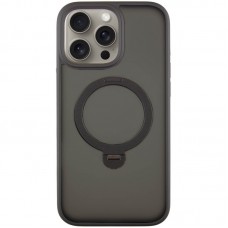 TPU+PC чехол Metal Buttons with MagSafe Colorful HQ Ring для Apple iPhone 15 Pro (6.1")  Black - 00000071490_1