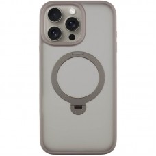 TPU+PC чехол Metal Buttons with MagSafe Colorful HQ Ring для Apple iPhone 15 Pro (6.1")  Grey - 00000071490_3