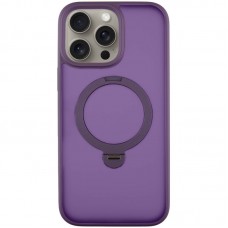 TPU+PC чехол Metal Buttons with MagSafe Colorful HQ Ring для Apple iPhone 15 Pro (6.1")  Purple - 00000071490_4