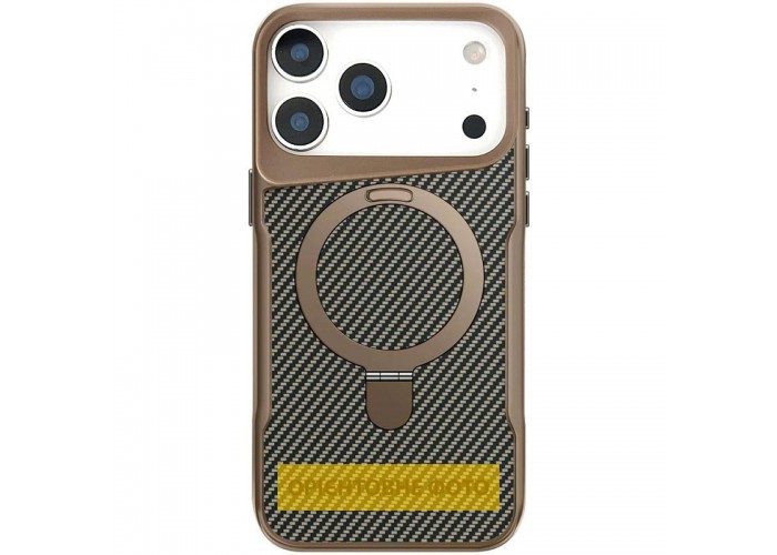 TPU+PC чохол Metal Buttons with MagSafe Carbon Ring для Apple iPhone 17 (6.3