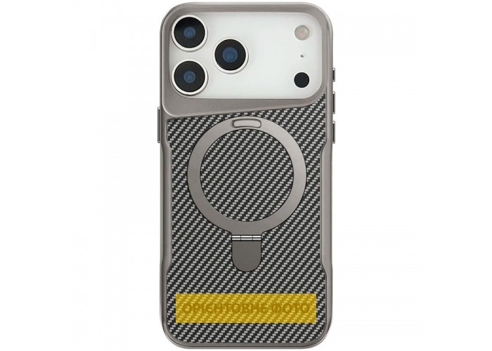 TPU+PC чохол Metal Buttons with MagSafe Carbon Ring для Apple iPhone 17 (6.3