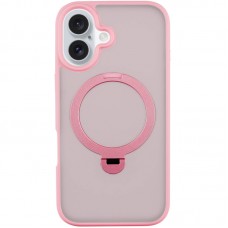 TPU+PC чохол Metal Buttons with MagSafe Colorful HQ Ring для Apple iPhone 16 (6.1")  Pink - 00000072987_6