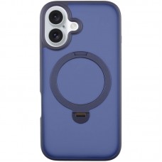 TPU+PC чохол Metal Buttons with MagSafe Colorful HQ Ring для Apple iPhone 16 (6.1")  Dark Blue - 00000072987_2
