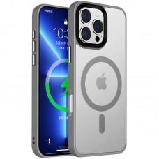TPU+PC чохол Metal Buttons with MagSafe Colorful для Apple iPhone 16 Pro Max (6.9")  Сірий / Grey - 00000072986_3