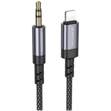 Аудіо кабель Aux Borofone BL24 Graceful (Lightning to AUX 3.5mm) (1m)  Metal grey - 00000086455_1