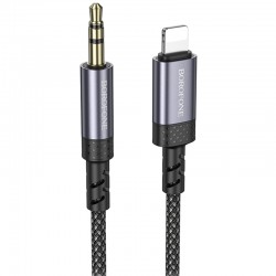 Аудіо кабель Aux Borofone BL24 Graceful (Lightning to AUX 3.5mm) (1m)  Metal grey - 00000086455_1