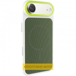 Чохол TPU TechWoven Hybrid with MagSafe для Apple iPhone 17 Air (6.5")  White / Green - 00000084836_7