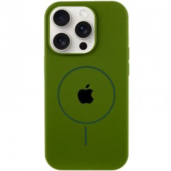 Чохол Silicone Case Full Protective (AA) with MagSafe для Apple iPhone 15 Pro Max (6.7")  Зелений / Dark Olive - 00000076437_9