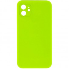 Чохол Silicone Case Square Full Camera Protective (AA) NOLOGO для Apple iPhone 11 (6.1")  Салатовий / Neon green - 00000072154_20