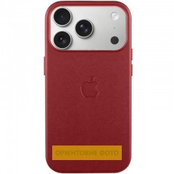 Чохол шкіряний Leather Case (AA) with MagSafe and Animation для Apple iPhone 17 (6.3")  Crimson - 00000084663_4
