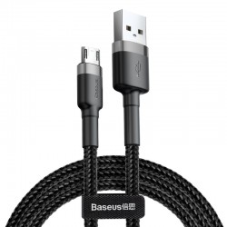 Дата кабель Baseus Cafule MicroUSB Cable 2.4A (1m) (CAMKLF-B)  Сірий / Чорний - 00000034278_1