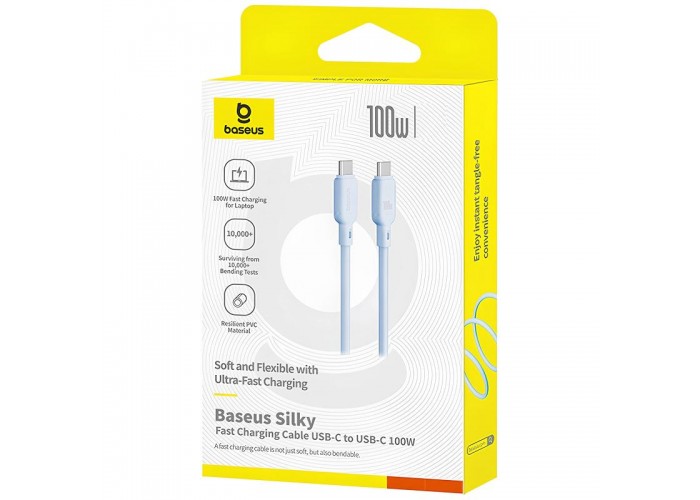 Дата кабель Baseus Silky Series OS Fast Charging Type-C to Type-C 100W (1m) (P10377704)