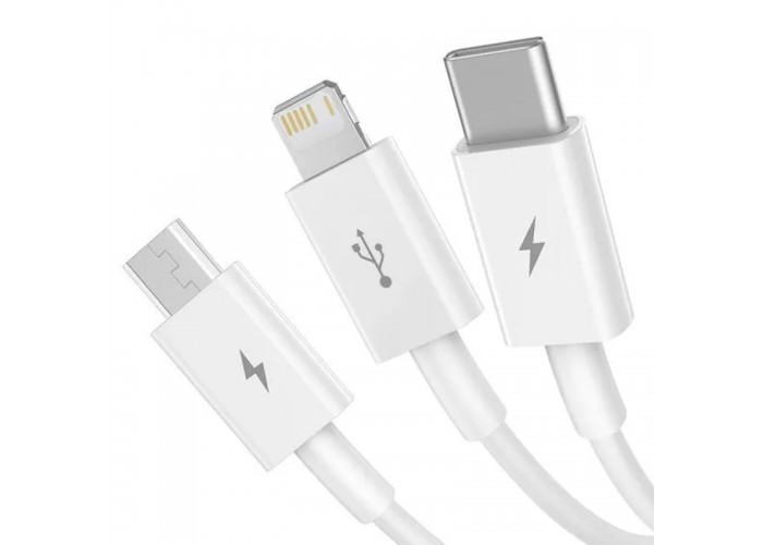Дата кабель Baseus Superior Series USB to MicroUSB-Lightning-Type-C 3.5A (1.5m) (CAMLTYS)
