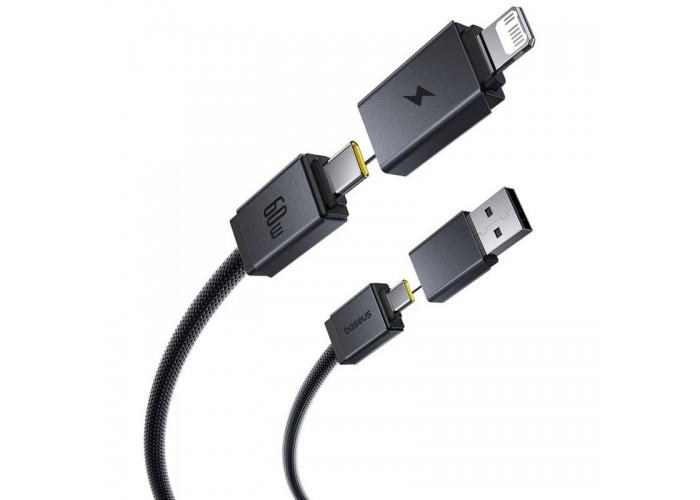 Дата кабель Baseus Versatile Two-for-Two USB/Type-C to Type-C/Lightning 60W (0.6m) (P10383000)