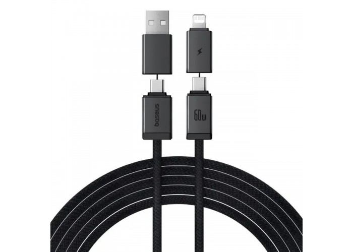 Дата кабель Baseus Versatile Two-for-Two USB/Type-C to Type-C/Lightning 60W (1m) (CB000162)