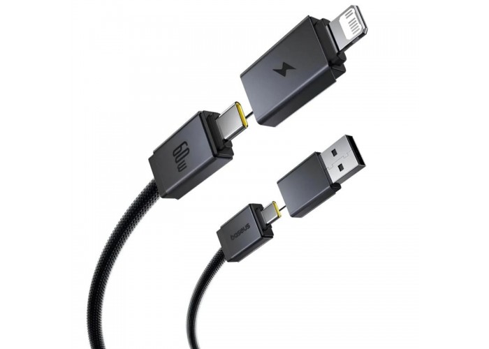 Дата кабель Baseus Versatile Two-for-Two USB/Type-C to Type-C/Lightning 60W (1m) (CB000162)