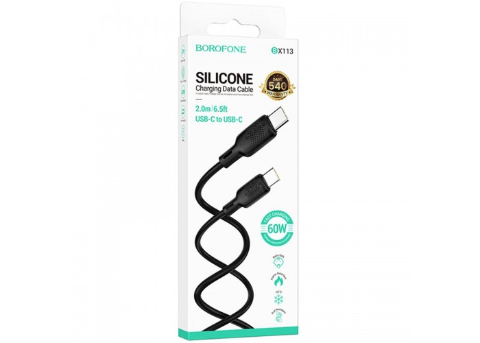 Дата кабель Borofone BX113 Lenny Type-C to Type-C 60W (2m)