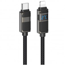 Дата кабель Hoco U137 Line with display Type-C to Lightning 27W (1.2m)  Black - 00000073945_1
