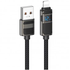 Дата кабель Hoco U137 Line with display USB to Lightning 2.4A/12W (1.2m)  Black - 00000073873_1