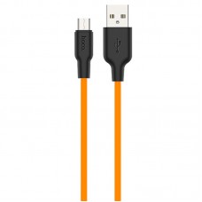 Дата кабель Hoco X21 Plus Silicone MicroUSB Cable (1m)  Black / Orange - 00000035239_2