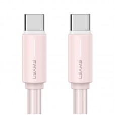 Дата кабель Usams US-SJ734 Bicolor Charging YR Ser. Type-C to Type-C 60W (1m)  Pink - 00000078318_1