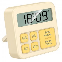 Електронний таймер + годинник Hoco HX43 Electronic  Yellow - 00000081867_2