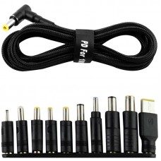 Кабель USB-C to DC 100W з набором переходников для ноутбуку 10in1  Black - 00000075507_1